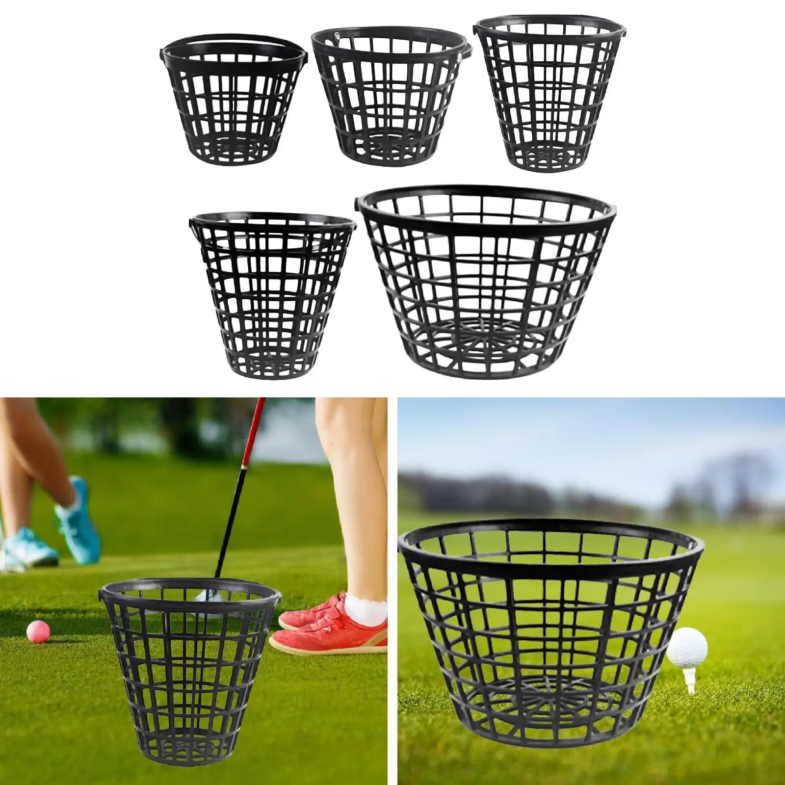 Contenitore Porta Palline da Golf con Manico, Organizzatore in Plastica Resistente per Sport all'Aperto e Campi da Golf