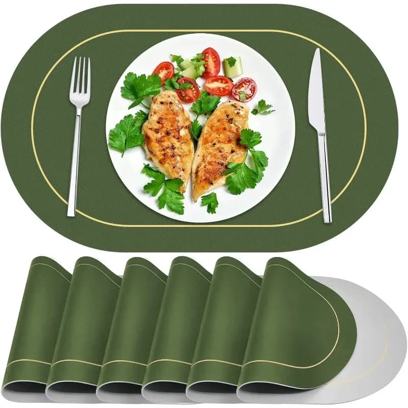 Tovagliette da tavolo in pelle, tovagliette resistenti al calore, tovagliette lavabili per tavolo da pranzo, decorazione del caffetteria