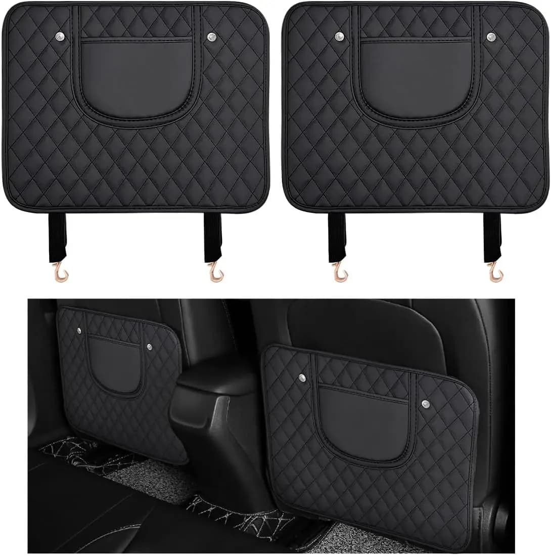 Set of 2 Car Seats, Leather Seat Protector with Storage Bag, Waterproof Anti-Spor and Graffi Cover
