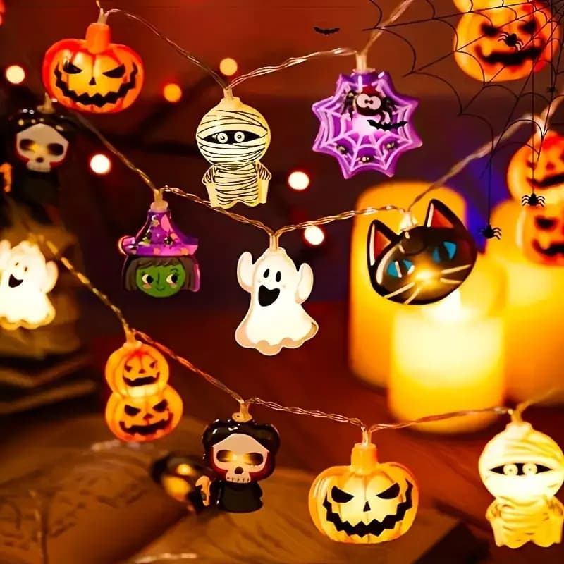 1pc Halloween LED Luci da fiaba a batteria 10/20/30LED Festival di festa Luci della stringa per la decorazione interna della festa in casa