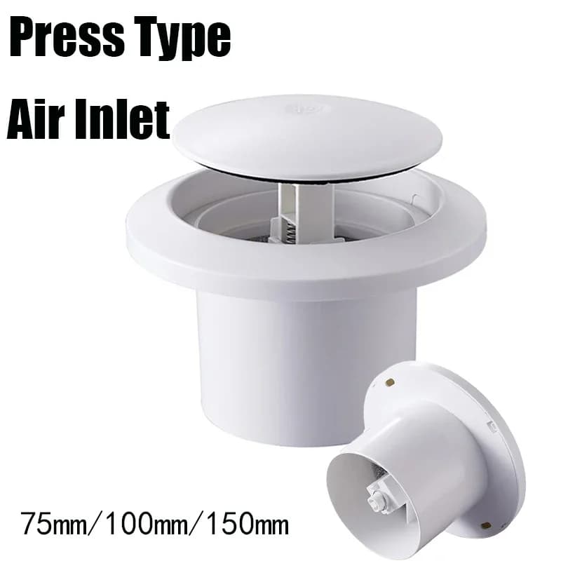 Round Air Vent Diffuser With Adjustable Exhaust Valve Grille, ABS Duct Cover Outlet For Home HVAC, Fits 75mm 100mm 150mm Pipes
