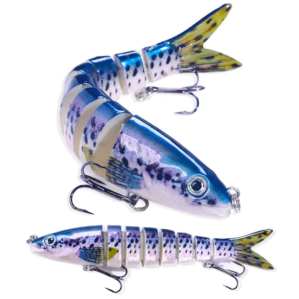 Set di 5 Esche da Pesca Multisezione in Scatola, Attrezzatura per Pesca all'Aperto, Kit di Accessori per la Pesca