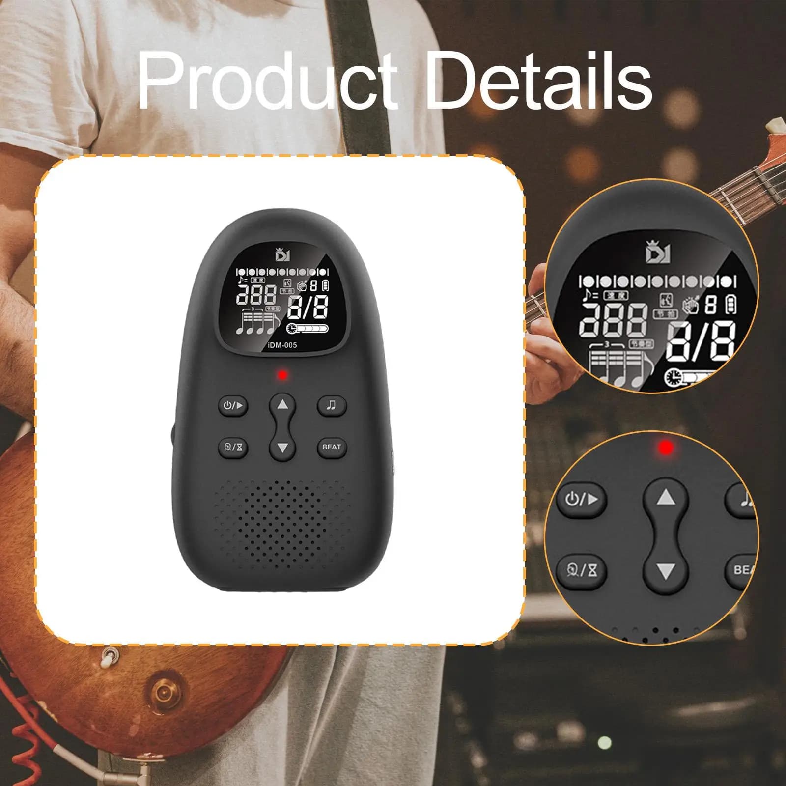 Metronomo Elettronico con Funzione Vocale e Timer per Conteggio Beat, per Pratica di Pianoforte, Chitarra, Sassofono, Batteria, Flauto e Pad
