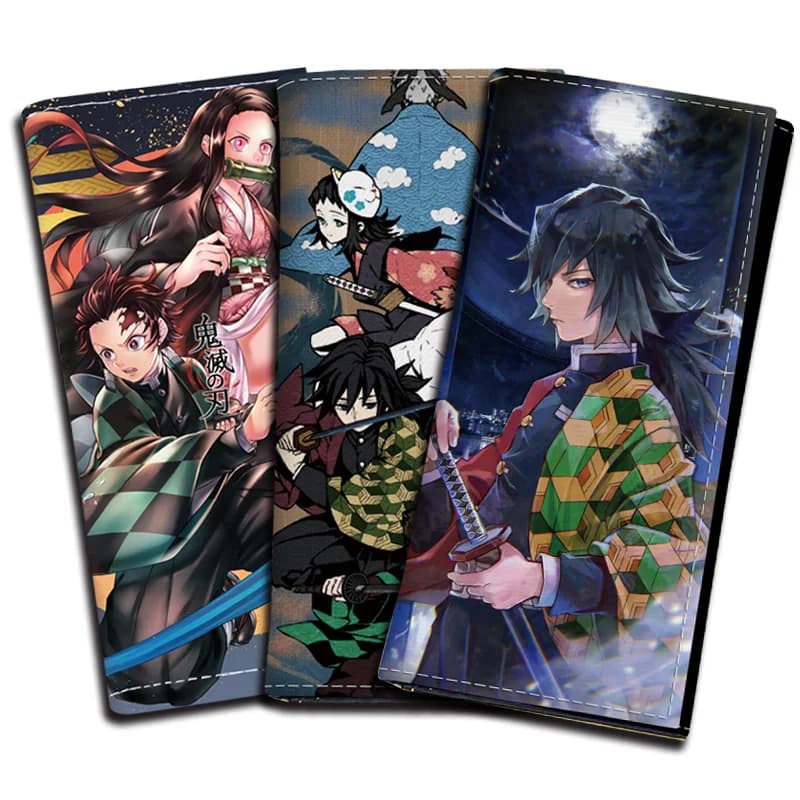 Demon Slayer Anime Cartoon Wallet Giyu Tomioka Peripheral Goods Portable Coin Purse Storage Bag Student Practical Birthday Gifts