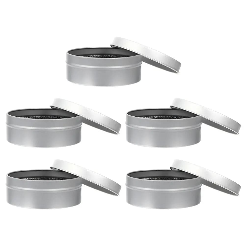 Set di 5 Scatole per la Pulizia dei Pennelli da Trucco con Spugna al Carbone Attivo, Strumento Portatile Compatto per Rimuovere il Colore dagli Ombretti, Ideale per Viaggi
