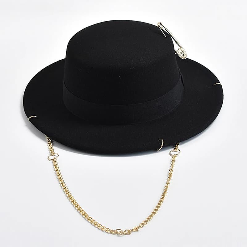 Cappello Fedora Desige di nuova moda per donna uomo catena di metallo decorazione cappello jazz cappelli da chiesa per feste