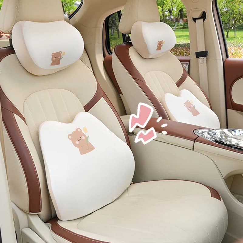 Tulip Bear poggiatesta per auto Cute memory cotton soft car neck pillow pillow cartoon comodo poggiatesta per auto