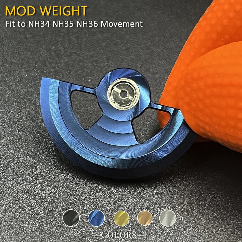 Super Mod Rotors NH35: High Quality Modified Oscillating Weights Compatible with NH35A, NH34, NH38, NH70, NH71, NH72 - Blue