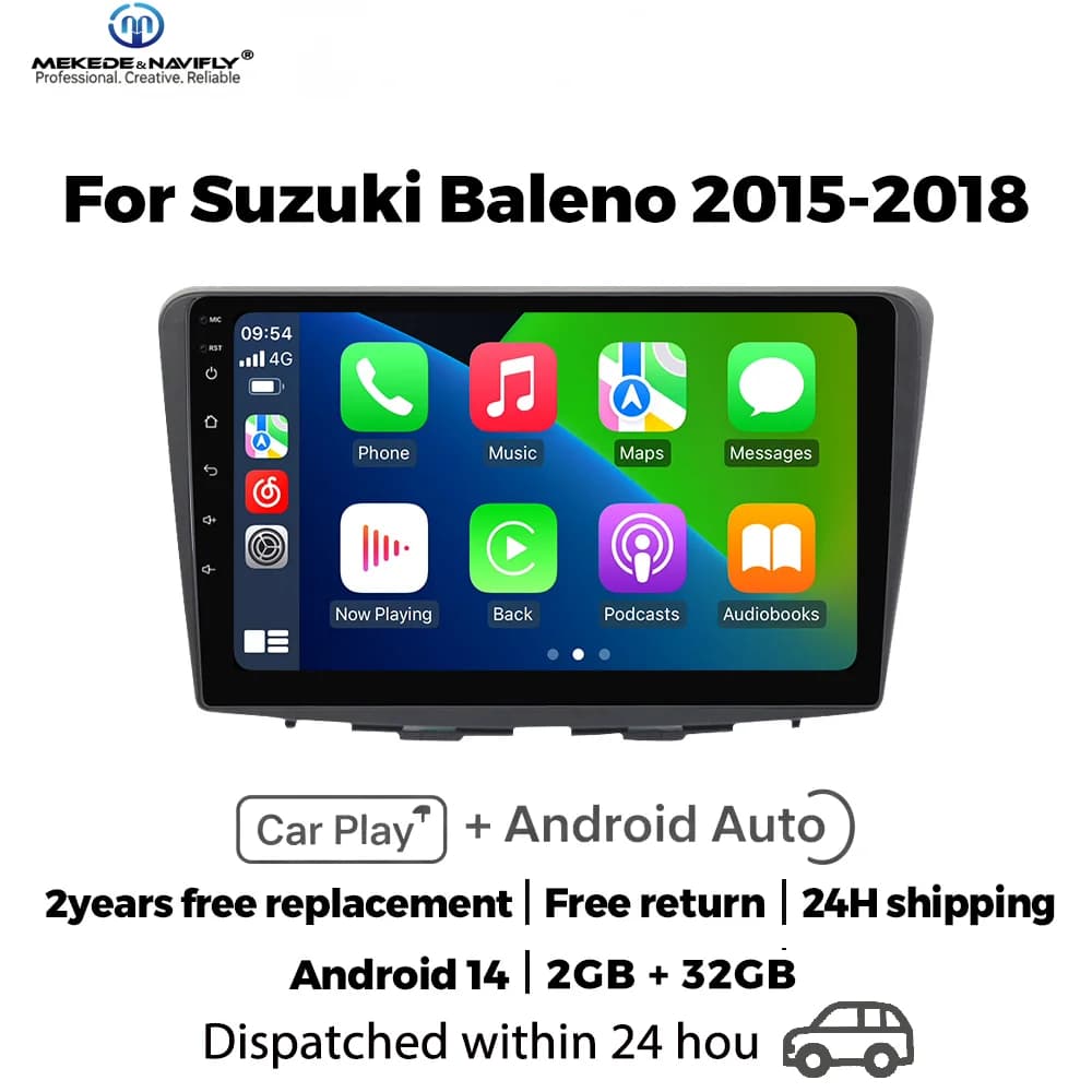 MEKEDE Android 14 IPS Screen Car Radio Wireless Carplay For Suzuki Baleno 2016-2019 Multimedia Player Intelligent audio system