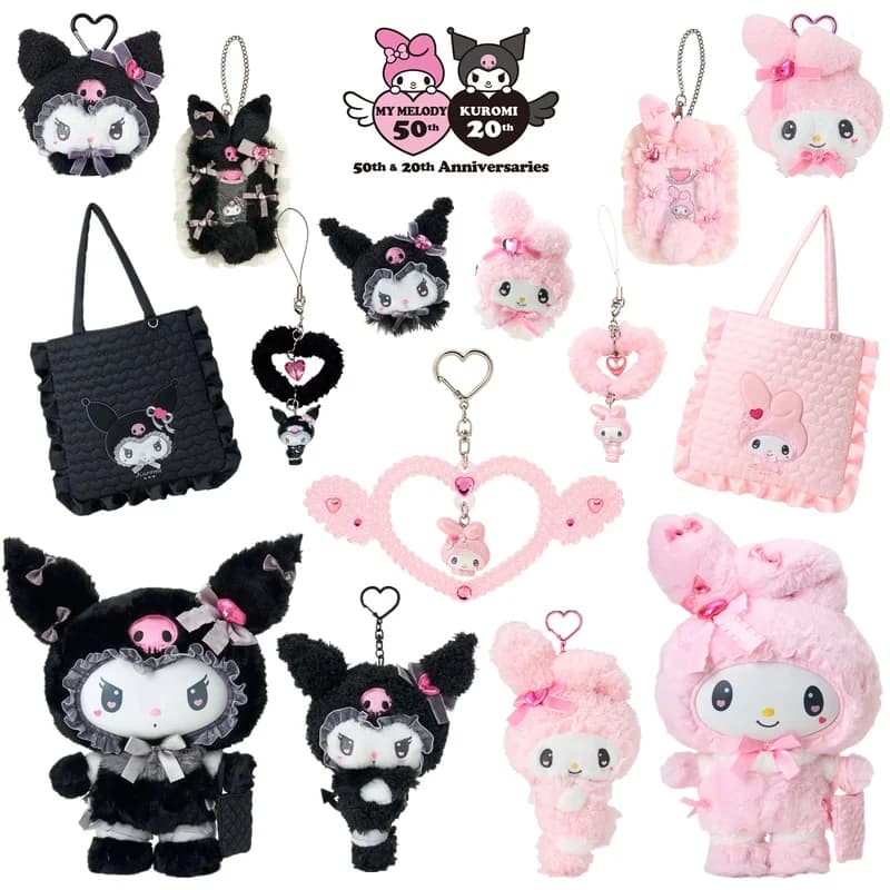 Disponibile giapponese adorabile Meredith Kuromi sorelle di coniglio ciondolo giocattolo portachiavi forcina custodia per carte borsa per il trucco regali Kawaii per ragazze