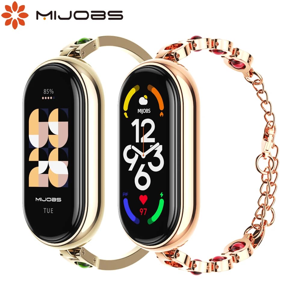 Cinturino da donna per Mi Band 10 9 8 7 6 5 per Xiaomi Smart Band 10 Cinturino Versione globale Cinturino in acciaio inossidabile per Mi band 8 9 10