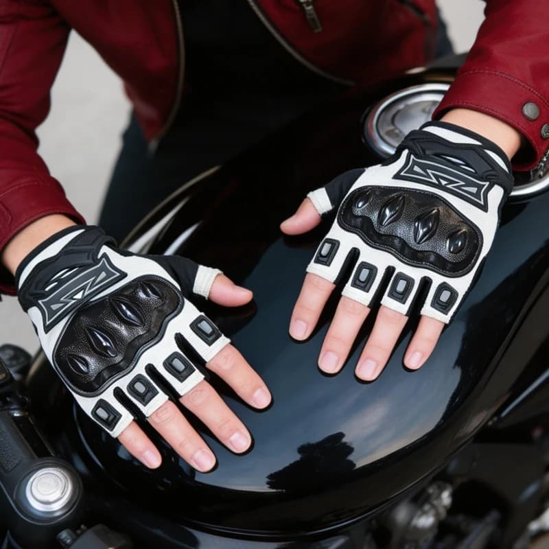 Cheap Bicycle Gloves Half Finger Breathable Hard Shell Motorcycle Off-Road Motocross Riding Gloves