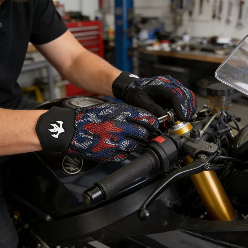 Guanti da moto traspiranti anti-caduta da uomo KAHOSE Guanti sportivi durevoli a dita intere per corse, motocross, MTB, ciclismo
