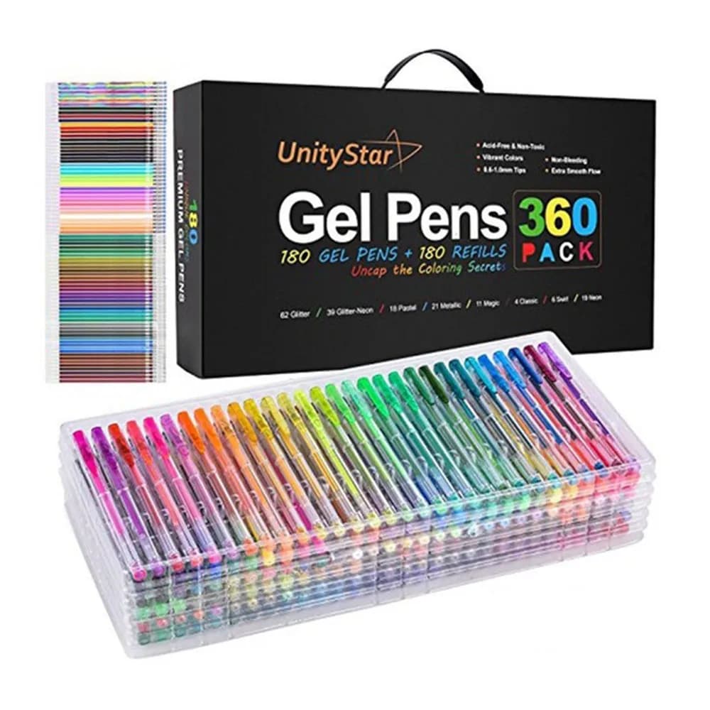 Set di 24 Pennarelli Ricaricabili con Inchiostro Gel Colorato, Regalo per Bambini, Forniture Scolastiche