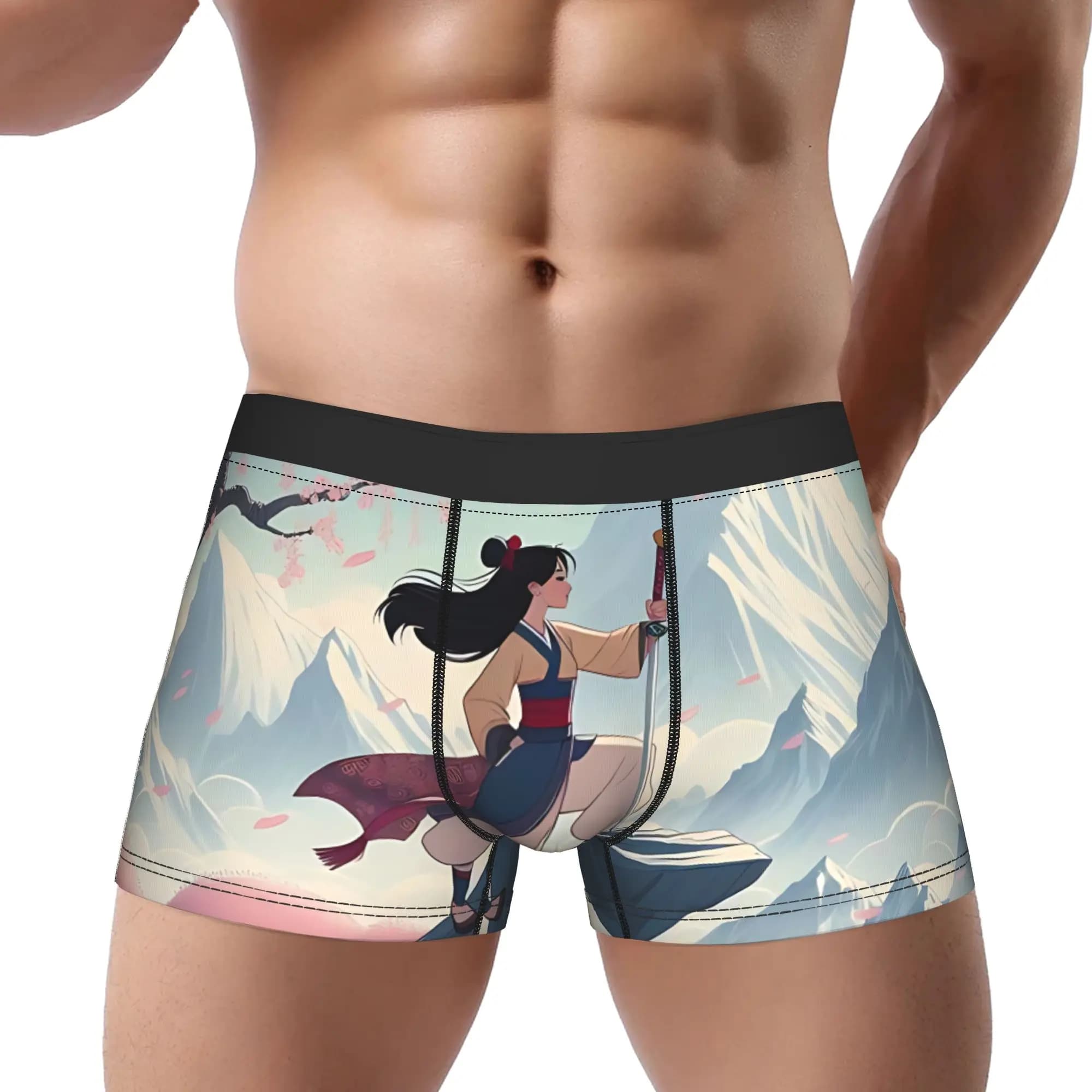 1 pezzo di mutande stile Hanfu Mulan, mutandine da uomo, pantaloncini comodi