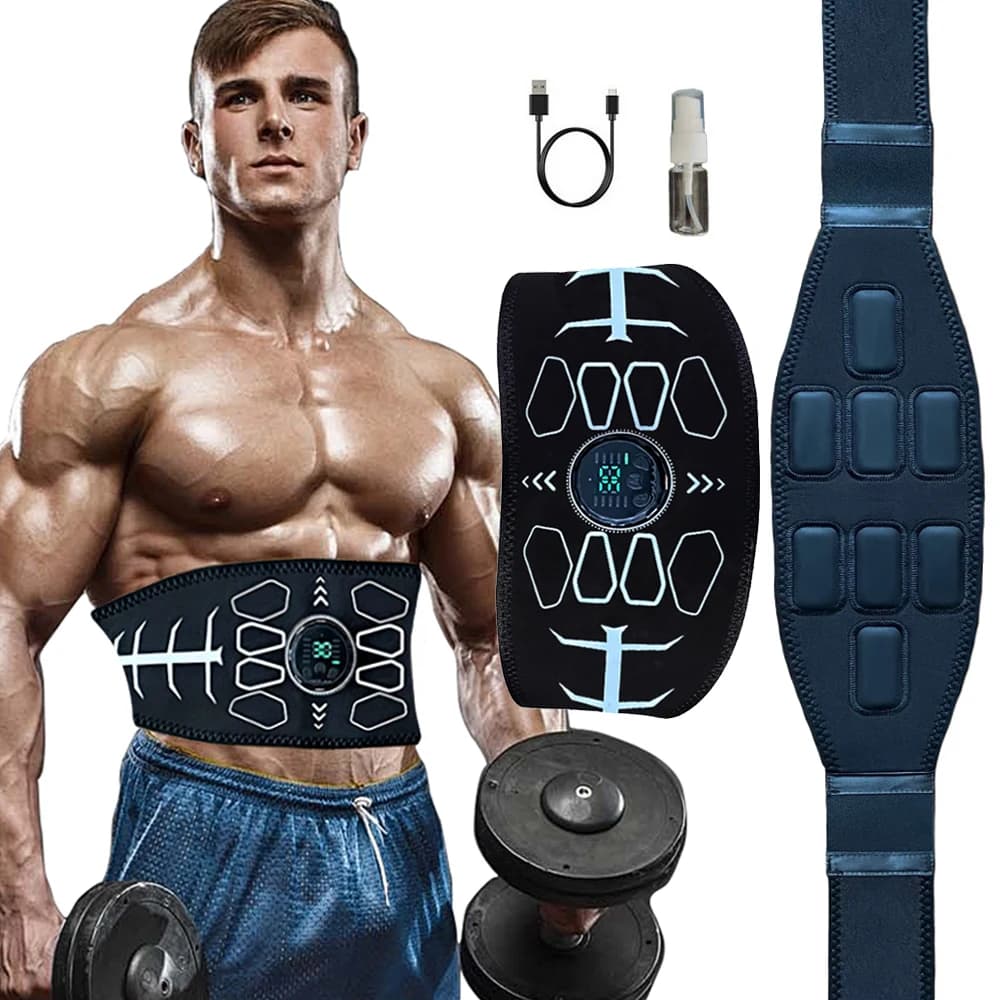 Abdominal Toning Belt Muscle Toner Muscle Stimulator EMS Abdominal Trainer Body Massage Fitness Equipment for Weight Loss Unisex