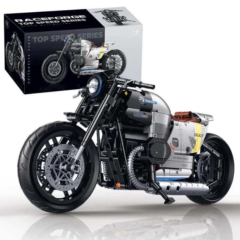 Set di blocchi tecnici per moto classica Set di mattoni MOC 1:8 Modello di moto Regali di Natale per ragazzi Bambini Bambini Adulti