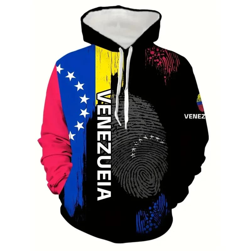 Hoodie with Colombian Flag for Men Fashion Hoodie with Flag of Brazil 3D Printed Kids Autumn Street Sports Running Pullover