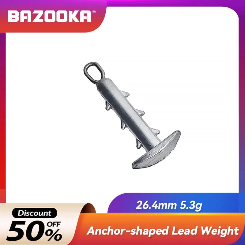Bazooka 2.6g /3.4g /5.3g 3Pcs Special for sea urchin bait Anchor-shaped Lead WeightFishing Lure Swimbait Carp Bass Pike