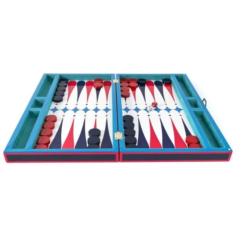 Il backgammon in pelle da viaggio di lusso personalizzato per la produzione di giochi da tavolo