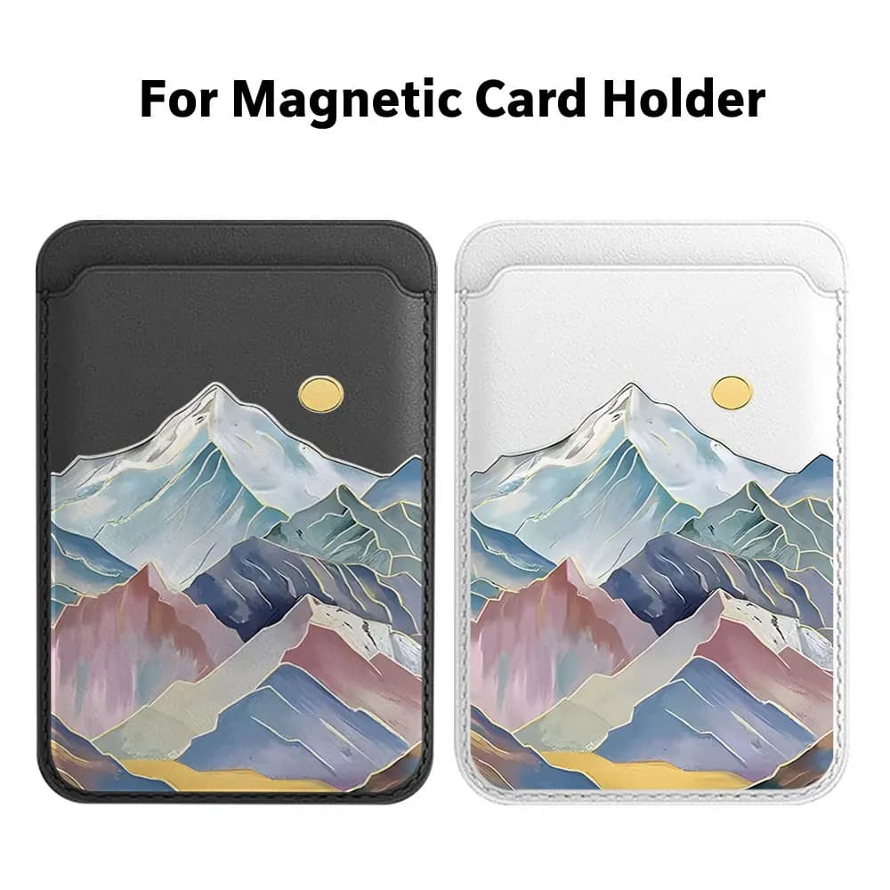 Creative Rainbow Mountain Wallet with Magnetic Card Holder for MagSafe, Compatible with iPhone Case 17 Pro Max and Samsung Galaxy S26 Ultra Cover