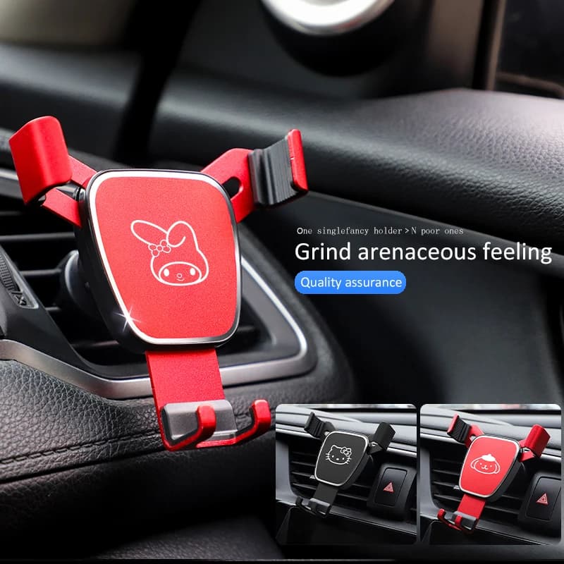 1 pcs Sanrio Hello Kitty Kuromi Logo Air Grip for Car Sympathetic Car Car Carboard Navigation for Car Special Support Fixed Car Interior Bracket