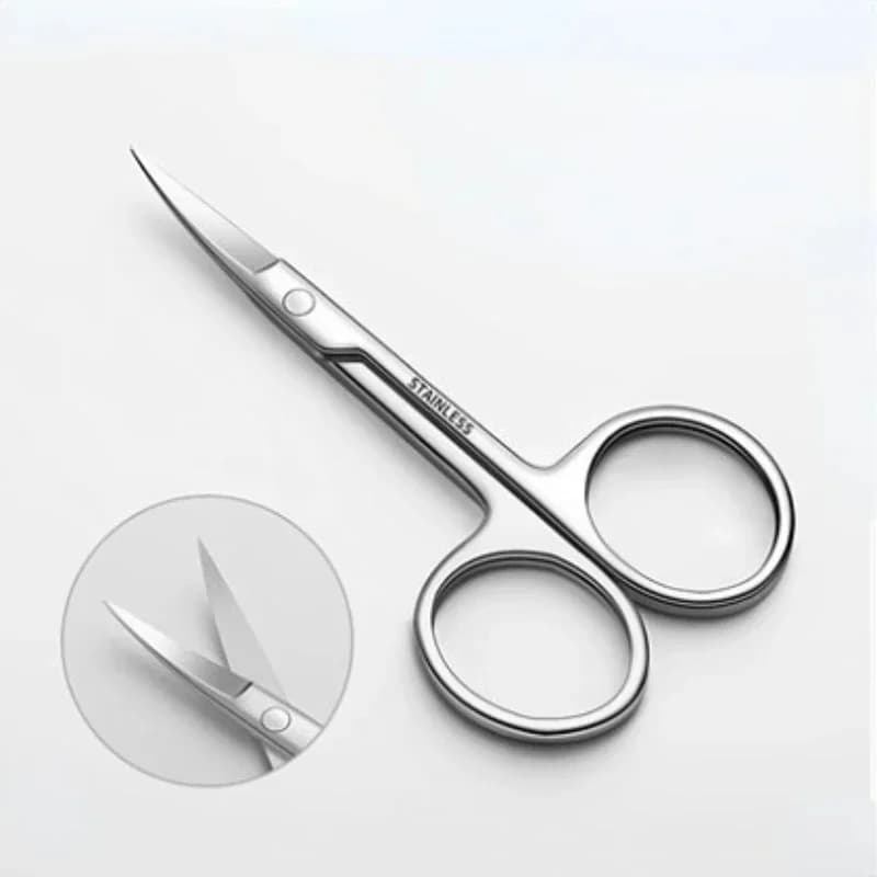 Stainless Steel Facial Hair Scissors Rounded Tip Nose Hair Beard Mustache Eyebrow Trimming Scissors