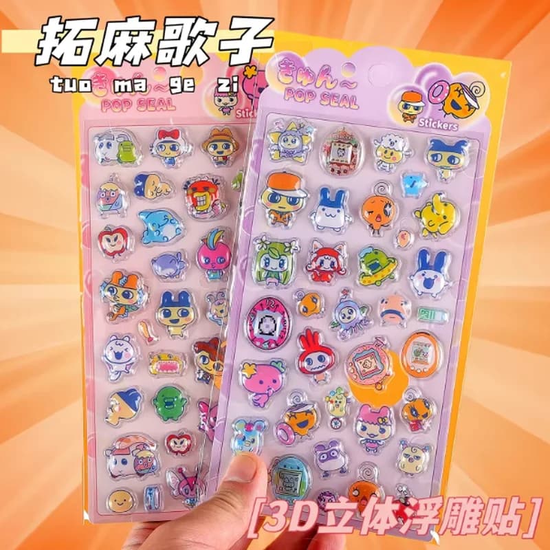 Nuovi Adesivi Tamagotchi 3D in Rilievo, 4/40/80 Pezzi, Simpatici Cartoni Animati, Decorazioni per Quaderni e Diari, Adesivi Fai-da-Te