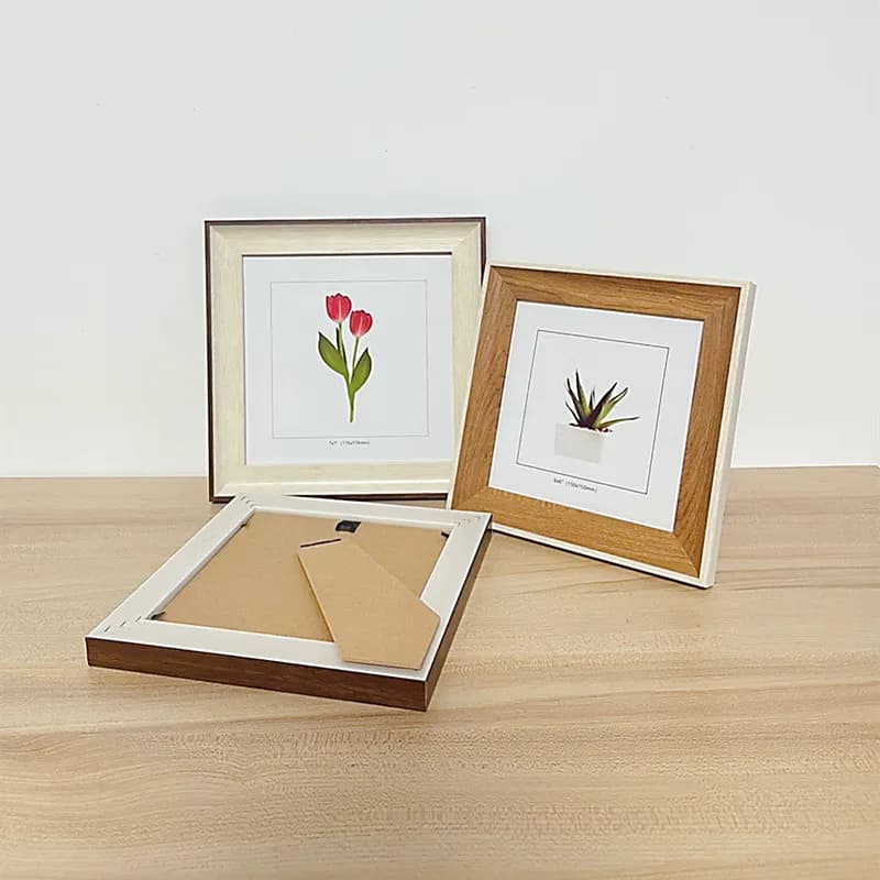 Square Wood Grain 4/5//6/7/8/10/ Set Table, Paper-cut Frame, Calligraphy Card Paper, Framed Picture Frame, 2.8cm Side Inscriptio