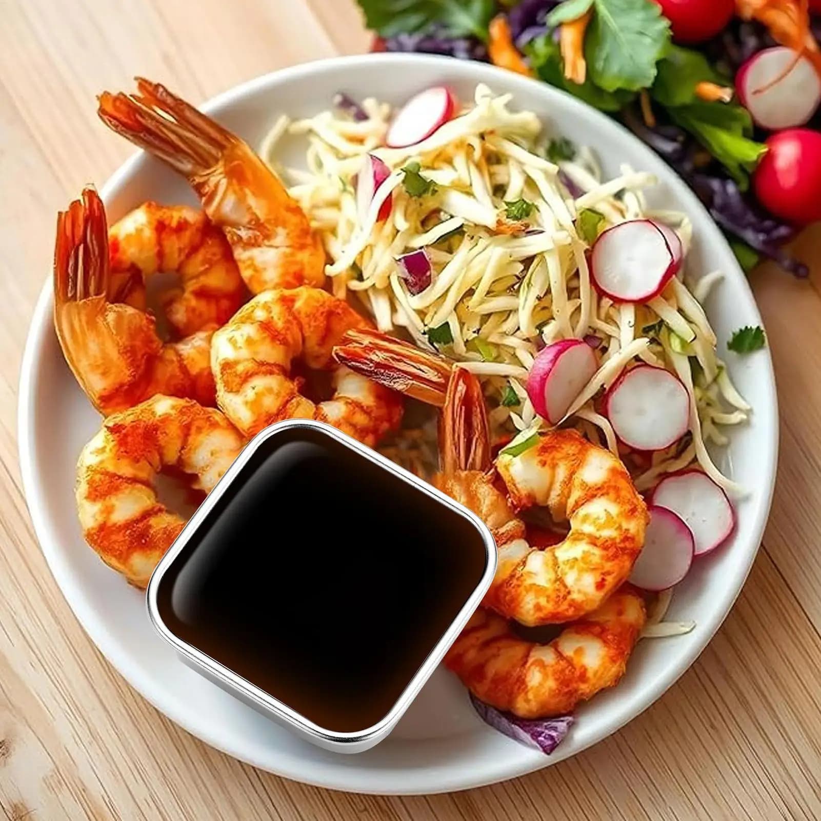 Contenitori per salsa 6 pezzi Contenitori per salsa riutilizzabili Scatola per tazze per condimenti per insalata in acciaio inossidabile con coperchi per la preparazione dei pasti in cucina