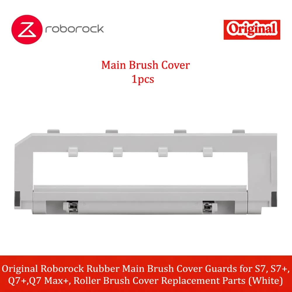 roborock Rubber Main Brush Cover Guards for S7, S7+, Q7+, Q7 Max+, Roller Brush Cover Replacement Parts(White)
