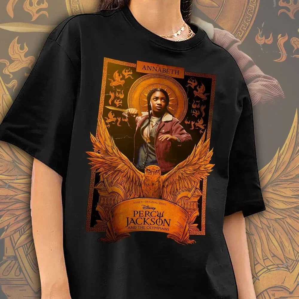 Maglietta vintage Percy Jackson Cast Annabeth Chase Camp Half Blood Retro Leah Jeffries 2023 Serie TV