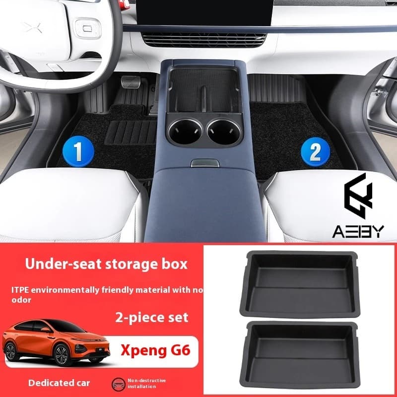 AEBY Per XPENG G6 2023 2024 2025 Sotto Il Sedile Scatola di Immagazzinaggio Seggiolino Auto Organizzatore Veicolo Sottosella Supporto Del Cassetto Accessori Interni