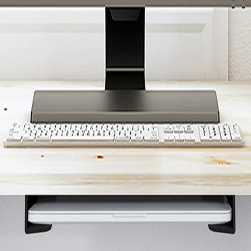 1 set di supporti per laptop sotto il tavolo: supporto per staffa di archiviazione per notebook portatile, organizer da tavolo con cuscinetto in silicone antigraffio