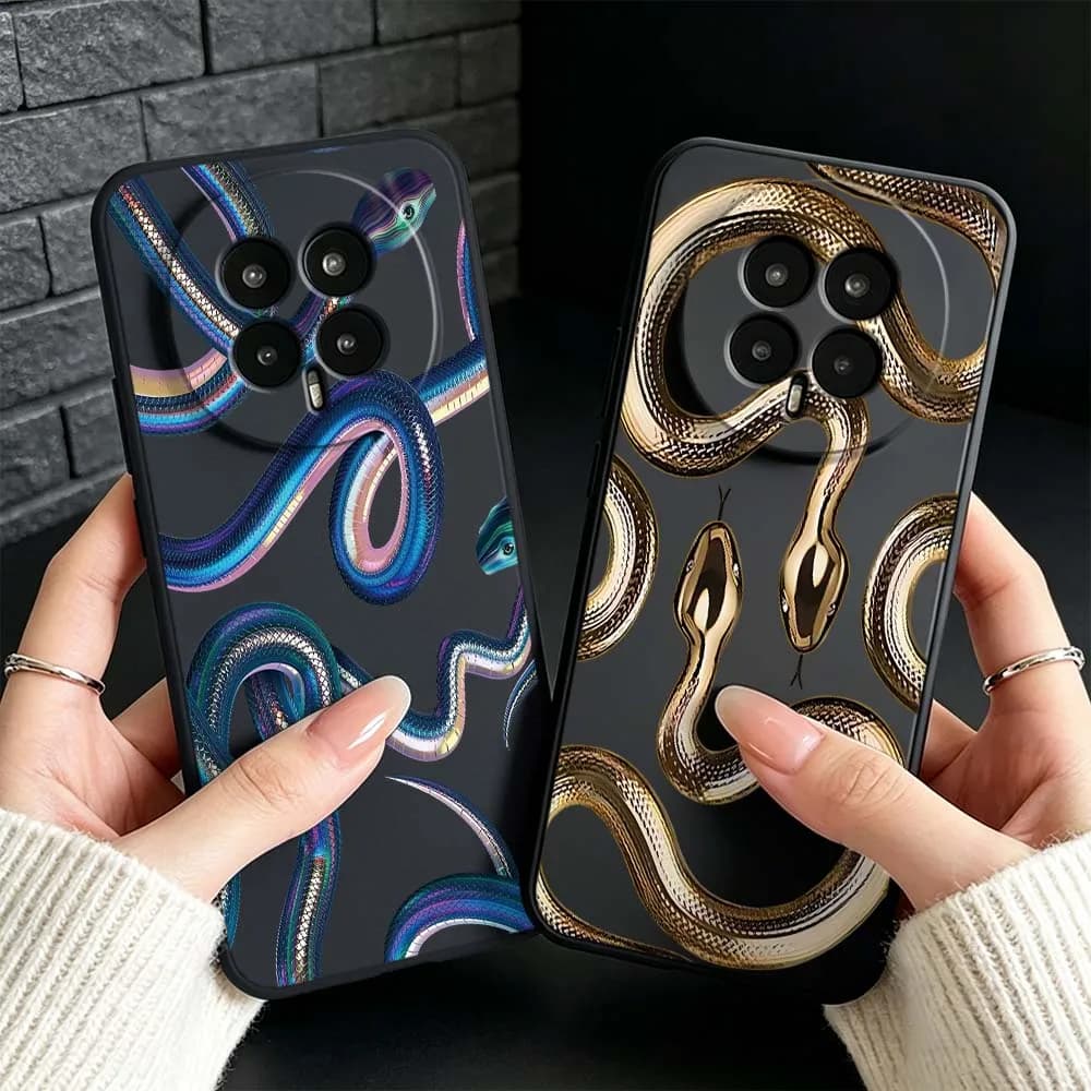 Colorful Snake Pattern Phone Case For Honor 600 500 400 300 200 100 90 80 70 SE Smart Lite Pro Ultra GT 5G Black Cover