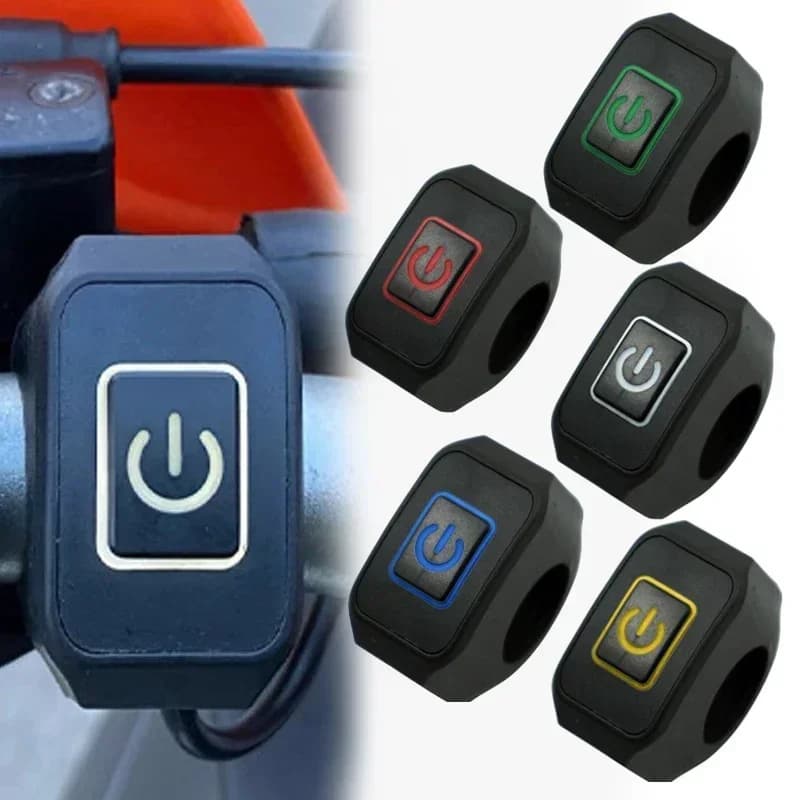 Interruttore per Manubrio Moto con Luce LED, Connettore Impermeabile, Accessori per Motociclette