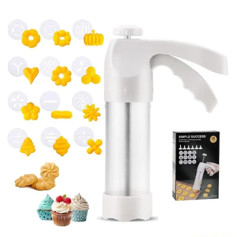 QX2E Pack of 19 professional biscuits for parties, events, kitchen gadgets, practical dessert syringes