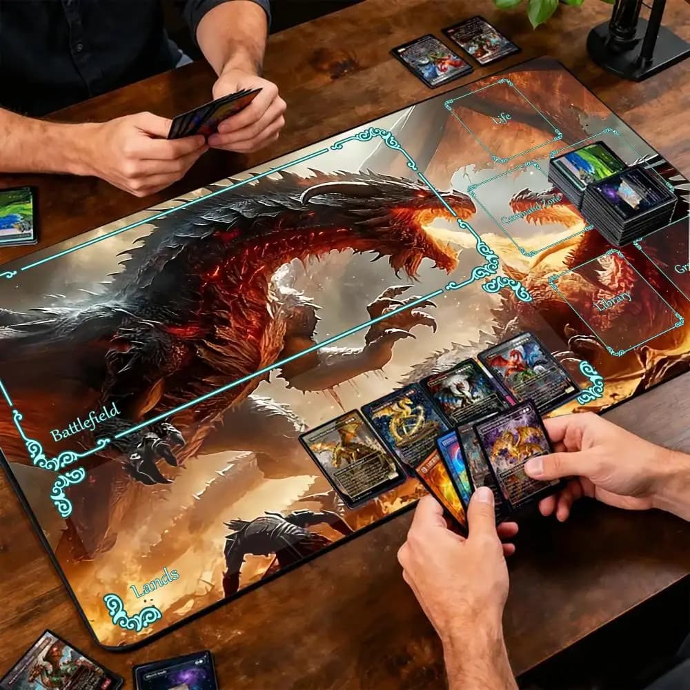 Tappetino per mouse Dragon Mouse Pad, tappetino per mouse da ufficio con supporto per il polso, tappetino da scrivania per giochi MTG tcg, tappetino da scrivania antiscivolo, tappetini per mouse da gioco, tappetino da gioco