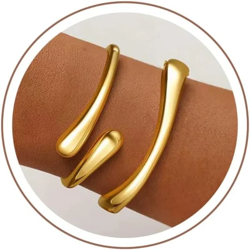 Gold color Bracelets for Women Gold Bangle Bracelet Chunky Twist Cuff Gold Bracelet Non Tarnish Waterproof Jewelry Gifts for Women