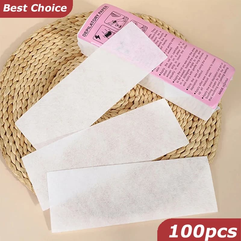 100 pezzi strisce ceretta per depilazione professionale carta ceretta in tessuto non tessuto strumento di bellezza depilatoria per area intima e viso