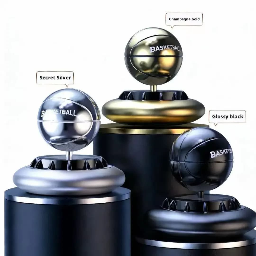 Solar Ornament Rotating Ball Shape Basketball for Car, Aromatherapy Creative Floating, Perfume Duraturo, Removal Odori, Interior Decoration