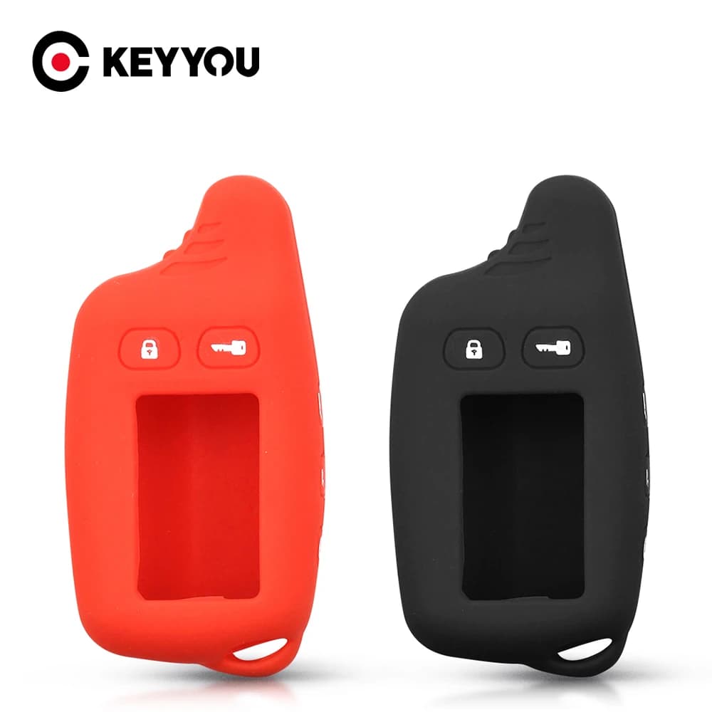 KEYYOU Tw9010 portachiavi custodia in Silicone per sistema di allarme russo a 2 vie portachiavi di allarme per Tomahawk Tw9010 9010