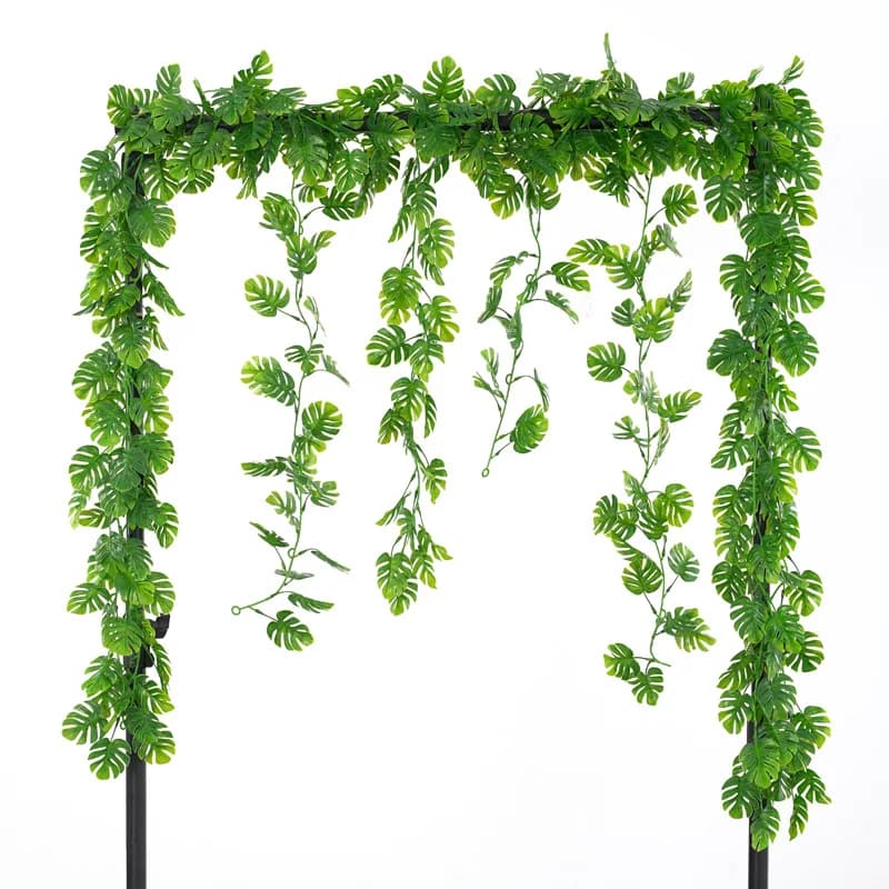 180 cm/70.87 inches Artificial plants suspended Plants Fake tropical plants Screws Plastic leaves Monstera Turtle leaves for garden wedding decoration