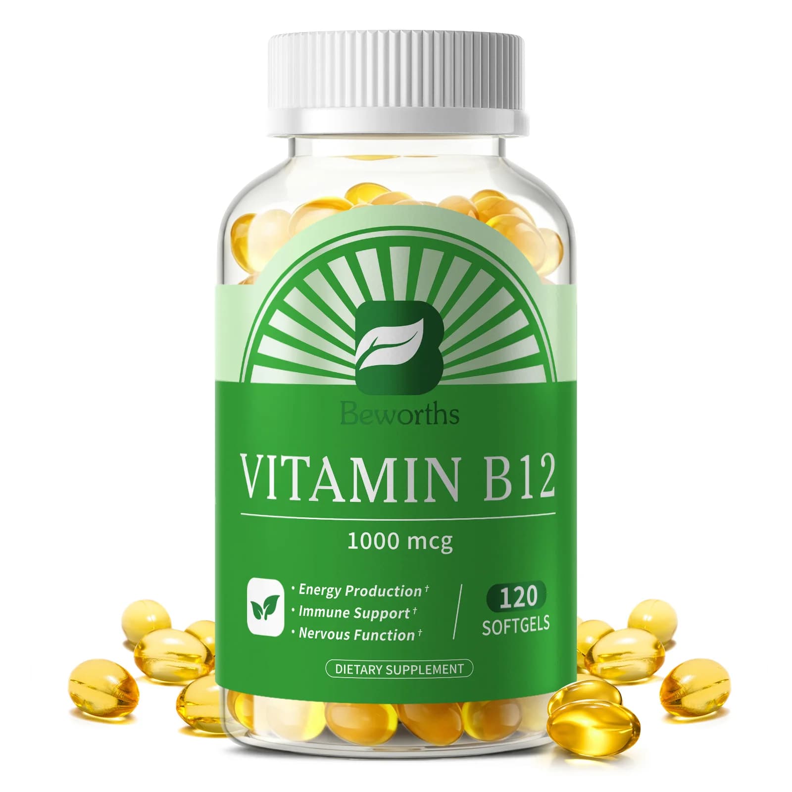 BW Vitamina B-12 Supporta il metabolismo energetico Supporta un sistema nervoso sano Forza massima Integratore B12 quotidiano Assistenza sanitaria