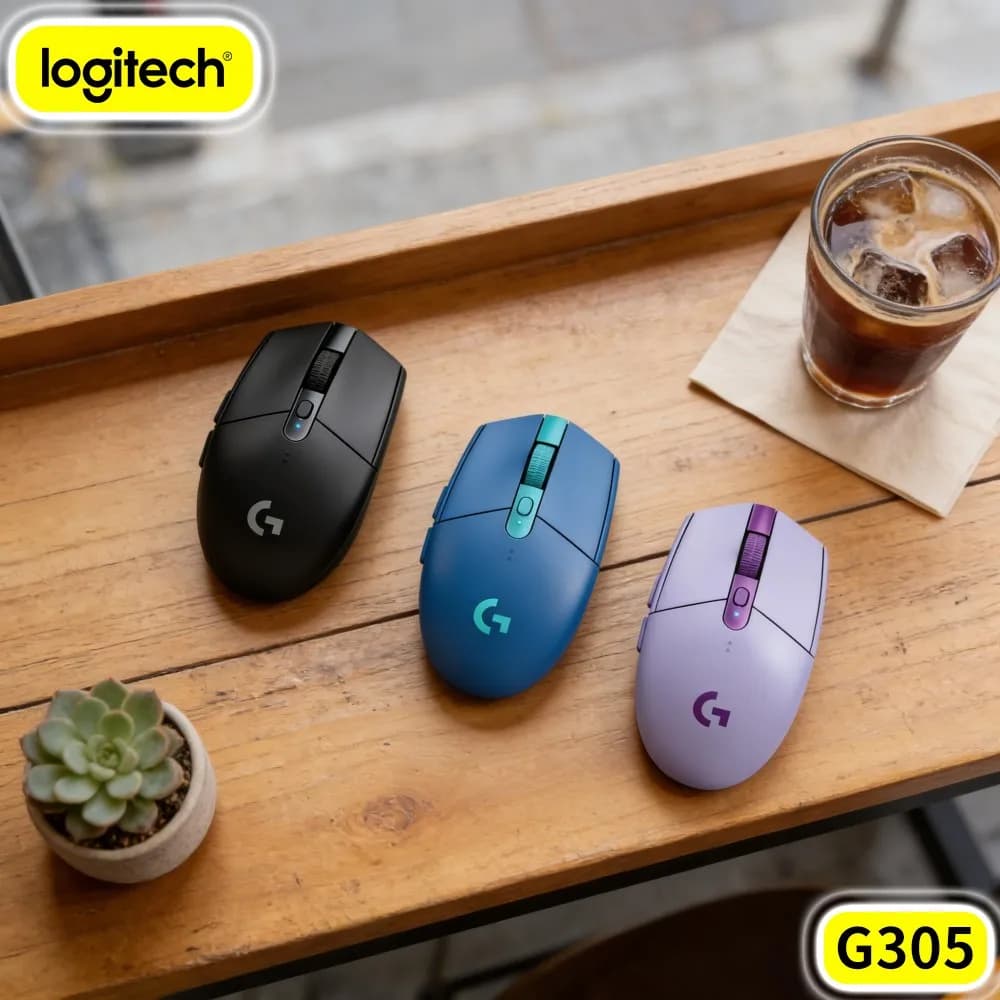 Logitech G305 Wireless LIGHTSPEED Game Mouse 6 Custom Buttons Quiet Click For Night Gaming PC Mac Gamers