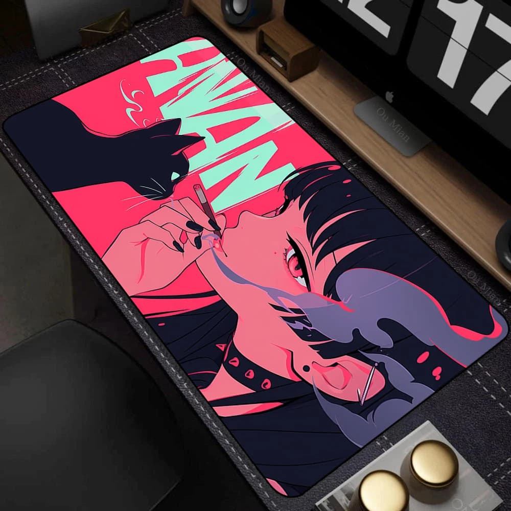 Tappetino da Scrivania Grande Kawaii, Mousepad Rosa Carino con Estetica Anime, Tappetino per Mouse XXL per Ragazze, Tappetino da Gaming Cool 90x40