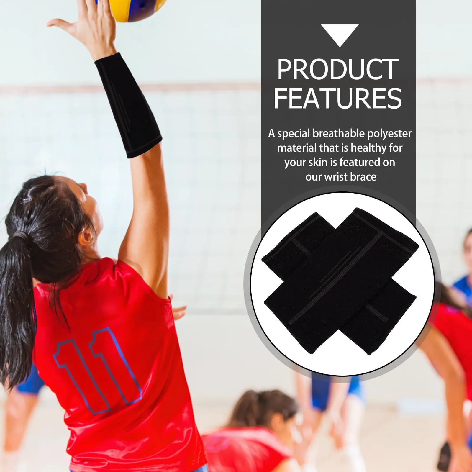 1 paio di protezioni per il polso da pallavolo, elastici e traspiranti, copribraccio sportivo per allenamento, fitness e protezione.