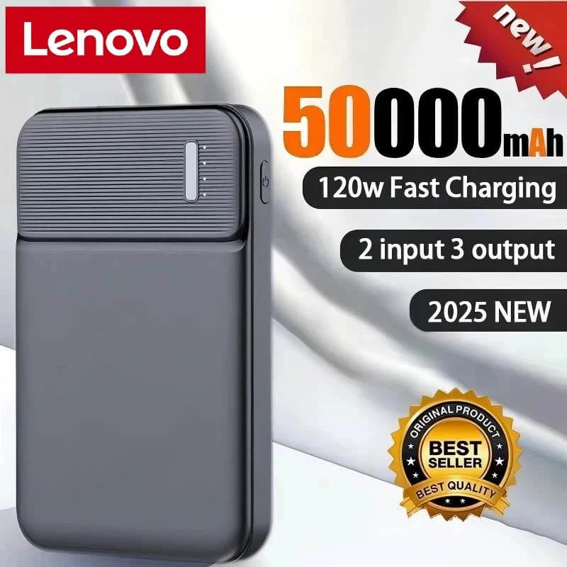 Power Bank Lenovo 50000mAh 120W Ricarica Rapida, Caricabatterie Esterno Portatile per iPhone Samsung 2026