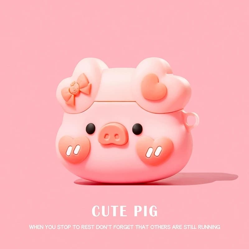 Per Airpods 1 2 3 4 Pro Pro 2 Custodia per auricolari in silicone Pink Pig Accessori Cover
