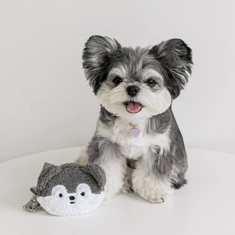 1 Pezzo Borsa Portatile per Rifiuti di Animali Domestici, Simpatica in Peluche, per Esterni, Accessorio Porta Sacchetti Igienici per Cani